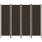 Preview: ARDEBO.de - 4-tlg. Raumteiler Braun 200x180 cm