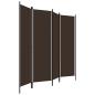 Preview: 4-tlg. Raumteiler Braun 200x180 cm