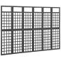 Preview: Spalier/Paravent 6-teilig Massivholz Tanne Schwarz 242,5x180 cm