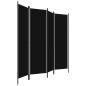 Preview: 4-tlg. Raumteiler Schwarz 200x180 cm