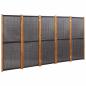 Preview: 5-tlg. Raumteiler Schwarz 350x180 cm