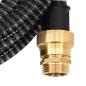 Preview: Saugschlauch mit Messing-Anschlüssen Schwarz 1,1" 5 m PVC