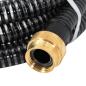 Preview: Saugschlauch mit Messing-Anschlüssen Schwarz 1,1" 5 m PVC