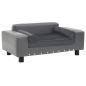 Preview: ARDEBO.de - Hundesofa Grau 81x43x31 cm Plüsch und Kunstleder