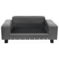 Preview: Hundesofa Grau 81x43x31 cm Plüsch und Kunstleder