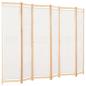 Preview: 6-teiliger Raumteiler Cremeweiß 240 x 170 x 4 cm Stoff