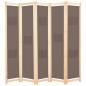 Preview: ARDEBO.de - 5-teiliger Raumteiler Braun 200 x 170 x 4 cm Stoff