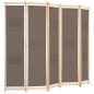 Preview: 5-teiliger Raumteiler Braun 200 x 170 x 4 cm Stoff