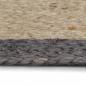 Preview: Teppich Handgefertigt Jute mit Dunkelgrauem Rand 90 cm