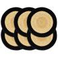 Preview: ARDEBO.de - Tischsets 6 Stk. Natur und Schwarz 38 cm Jute und Baumwolle