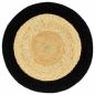 Preview: Tischsets 6 Stk. Natur und Schwarz 38 cm Jute und Baumwolle