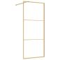 Preview: Duschwand für Begehbare Dusche mit ESG Klarglas Golden 80x195cm