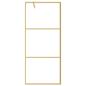 Preview: Duschwand für Begehbare Dusche mit ESG Klarglas Golden 80x195cm