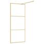 Preview: Duschwand für Begehbare Dusche mit ESG Klarglas Golden 80x195cm