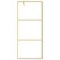 Preview: Duschwand für Begehbare Dusche mit ESG Klarglas Golden 90x195cm
