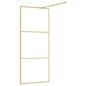 Preview: Duschwand für Begehbare Dusche mit ESG Klarglas Golden 90x195cm