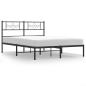 Preview: Bettgestell mit Kopfteil Metall Schwarz 160x200 cm