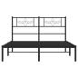 Preview: Bettgestell mit Kopfteil Metall Schwarz 160x200 cm