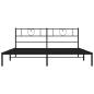 Preview: Bettgestell mit Kopfteil Metall Schwarz 180x200 cm