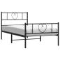 Preview: Bettgestell mit Kopf- und Fußteil Metall Schwarz 75x190 cm