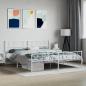 Preview: ARDEBO.de - Bettgestell mit Kopf- und Fußteil Metall Weiß 180x200 cm