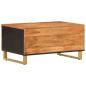 Preview: Couchtisch Braun und Schwarz 80x50x40 cm Massivholz Mango