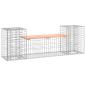 Preview: Gartenbank aus Gabionen 183x41x60,5 cm Massivholz Douglasie