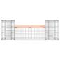 Preview: Gartenbank aus Gabionen 183x41x60,5 cm Massivholz Douglasie