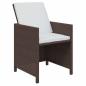 Preview: 9-tlg. Garten-Essgruppe mit Kissen Poly Rattan Braun