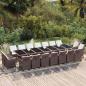 Preview: ARDEBO.de - 19-tlg. Garten-Essgruppe mit Kissen Poly Rattan Braun