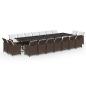 Preview: 19-tlg. Garten-Essgruppe mit Kissen Poly Rattan Braun