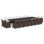 Preview: 19-tlg. Garten-Essgruppe mit Kissen Poly Rattan Braun
