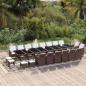 Preview: ARDEBO.de - 21-tlg. Garten-Essgruppe mit Kissen Poly Rattan Braun
