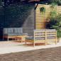 Preview: ARDEBO.de - 5-tlg. Garten-Lounge-Set mit Grauen Kissen Kiefernholz