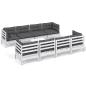 Preview: 9-tlg. Garten-Lounge-Set mit Kissen Kiefer Massivholz