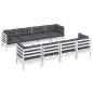 Preview: 9-tlg. Garten-Lounge-Set mit Kissen Kiefer Massivholz