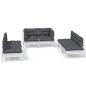 Preview: 6-tlg. Garten-Lounge-Set mit Kissen Kiefer Massivholz