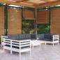 Preview: ARDEBO.de - 9-tlg. Garten-Lounge-Set mit Kissen Kiefer Massivholz