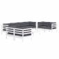 Preview: 9-tlg. Garten-Lounge-Set mit Kissen Kiefer Massivholz