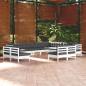 Preview: ARDEBO.de - 12-tlg. Garten-Lounge-Set mit Kissen Weiß Massivholz Kiefer