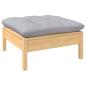 Preview: 10-tlg. Garten-Lounge-Set mit Grauen Kissen Kiefernholz