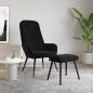 Preview: ARDEBO.de - Relaxsessel mit Hocker Schwarz Samt