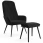 Preview: Relaxsessel mit Hocker Schwarz Samt