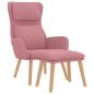 Preview: Relaxsessel mit Hocker Rosa Samt