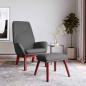 Preview: ARDEBO.de - Relaxsessel mit Hocker Dunkelgrau Stoff