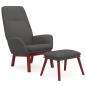 Preview: Relaxsessel mit Hocker Dunkelgrau Stoff