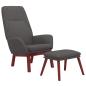 Preview: Relaxsessel mit Hocker Dunkelgrau Stoff