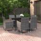 Preview: ARDEBO.de - 7-tlg. Garten-Essgruppe mit Auflagen Poly Rattan und Glas