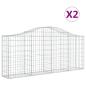 Preview: Gabionen mit Hochbogen 2 Stk. 200x30x80/100 cm Verzinktes Eisen