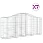Preview: Gabionen mit Hochbogen 7 Stk. 200x30x80/100 cm Verzinktes Eisen